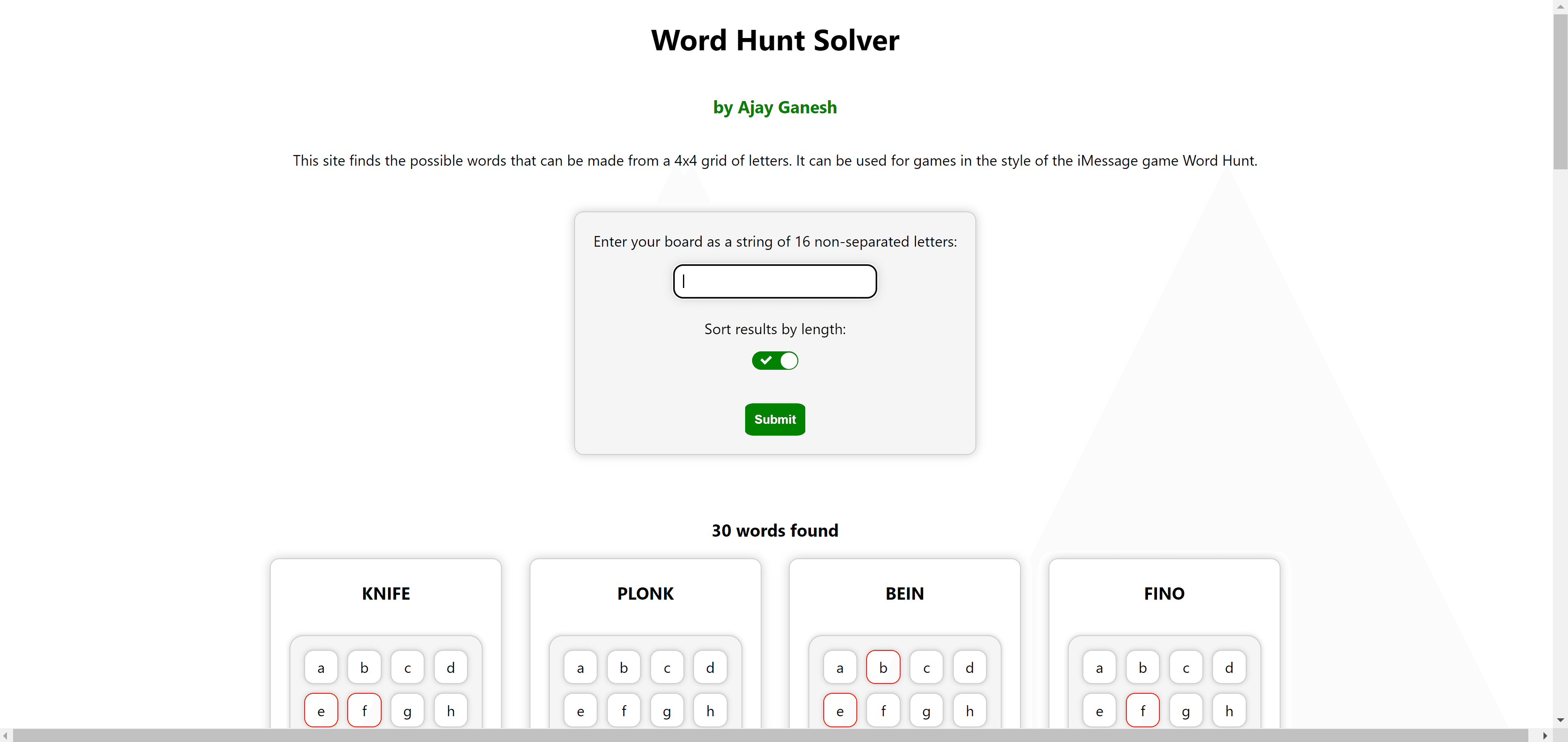Word Hunt Solver